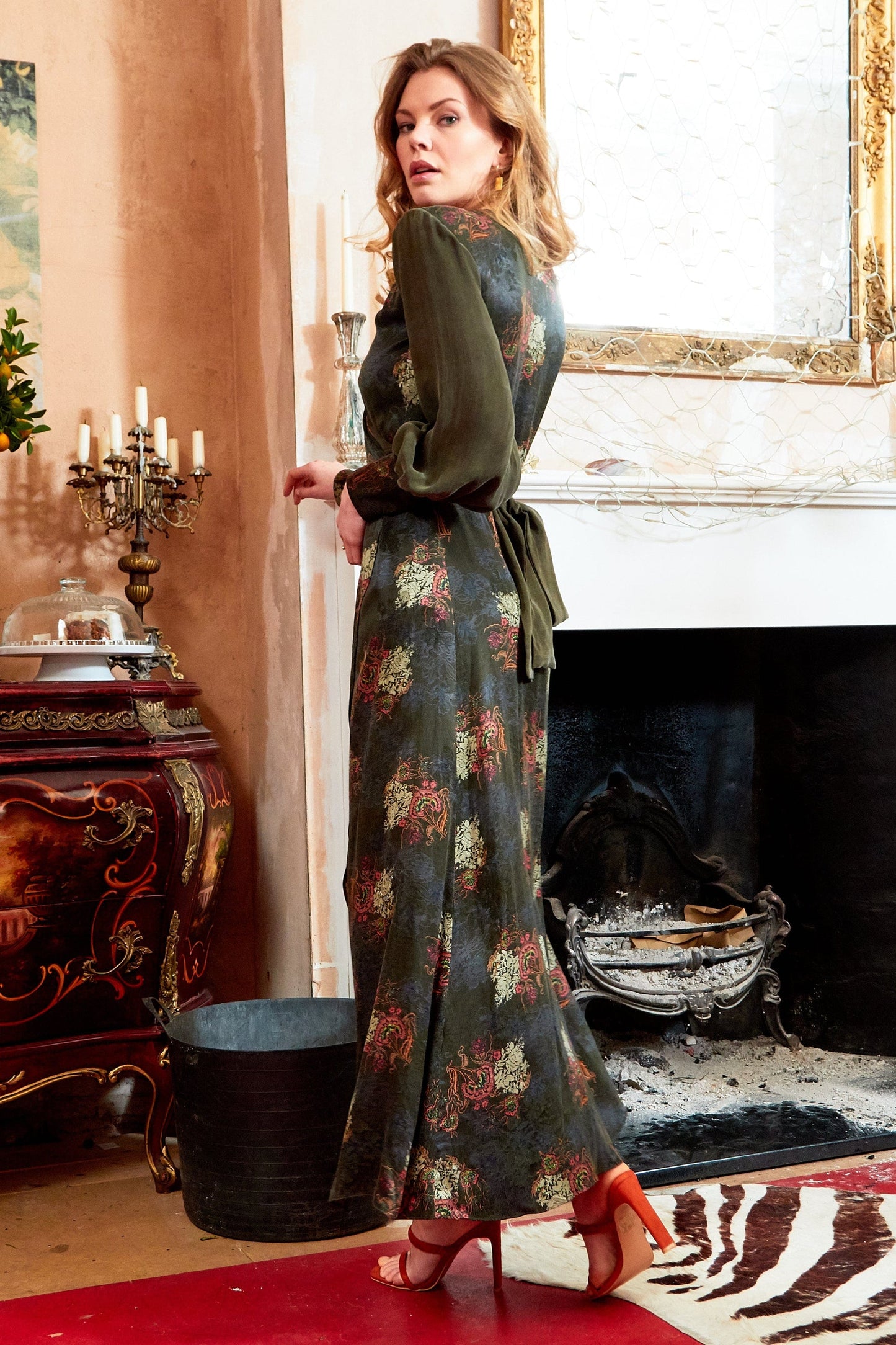 Long Sleeve Wrap Maxi Dress Women Elegant Boho Evening Wear