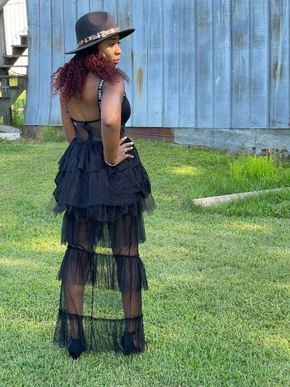 Women's Elegant Lace Long Sleeve Maxi Dress Black Chic