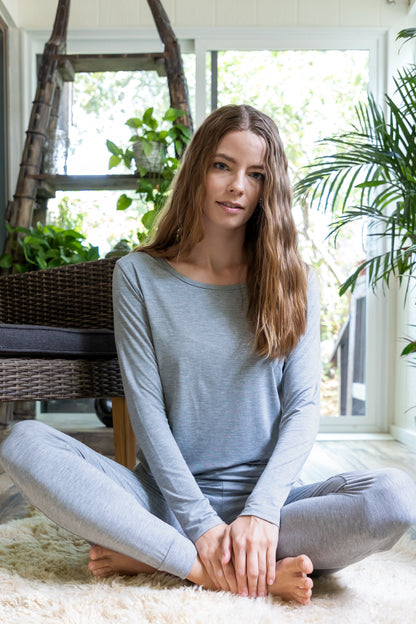 Bamboo Lounge Long Sleeve T Shirt Womens Soft Casual Daywear