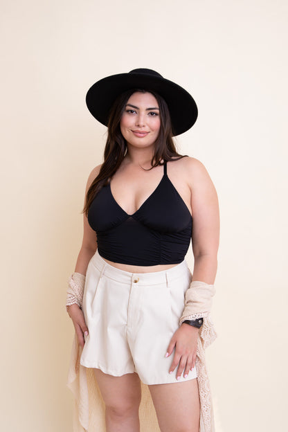 Ruched Plus Size Bralette for Women Comfortable Support Bra