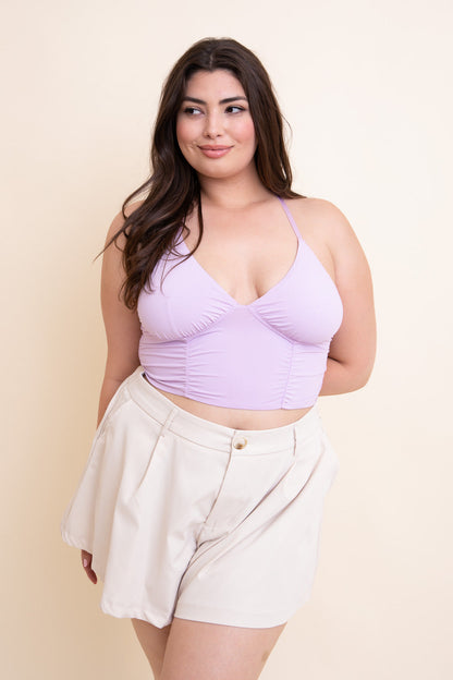 Ruched Plus Size Bralette for Women Comfortable Support Bra