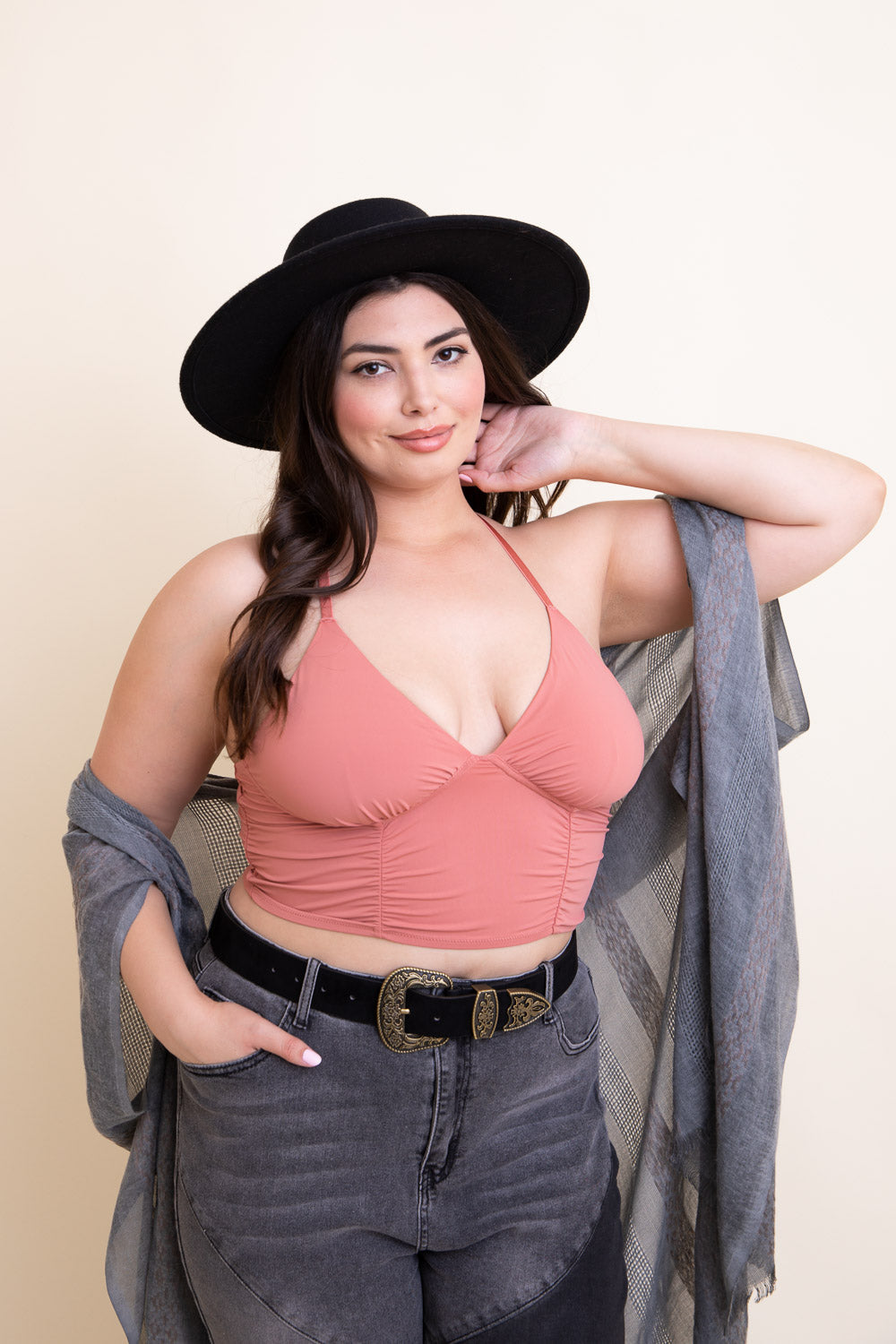 Ruched Plus Size Bralette for Women Comfortable Support Bra