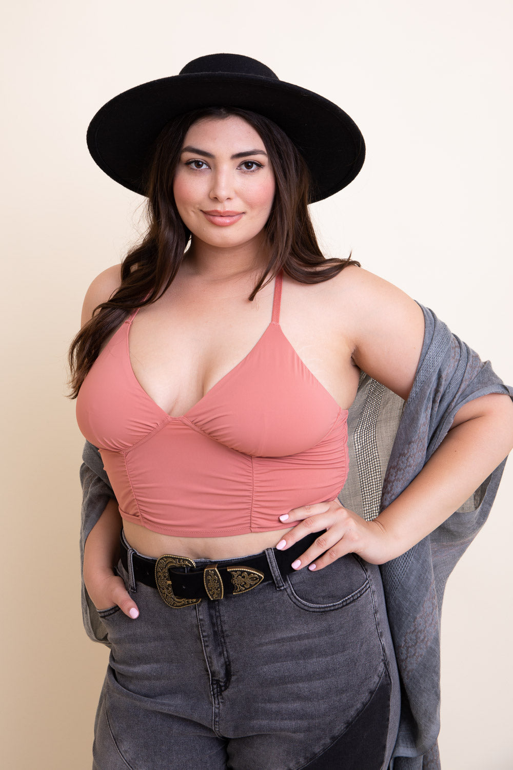 Ruched Plus Size Bralette for Women Comfortable Support Bra