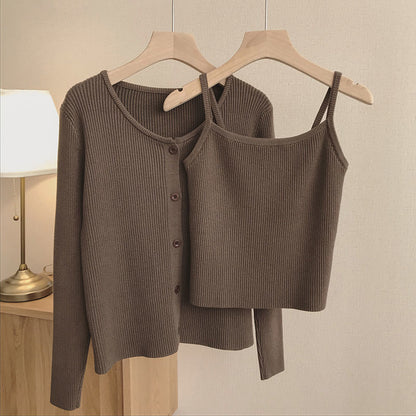 Women's Fashion Set: Tank Top & Knit Cardigan (2 Pieces)