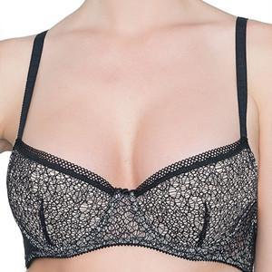 Padded Balcony Bra Full Bust Support Black