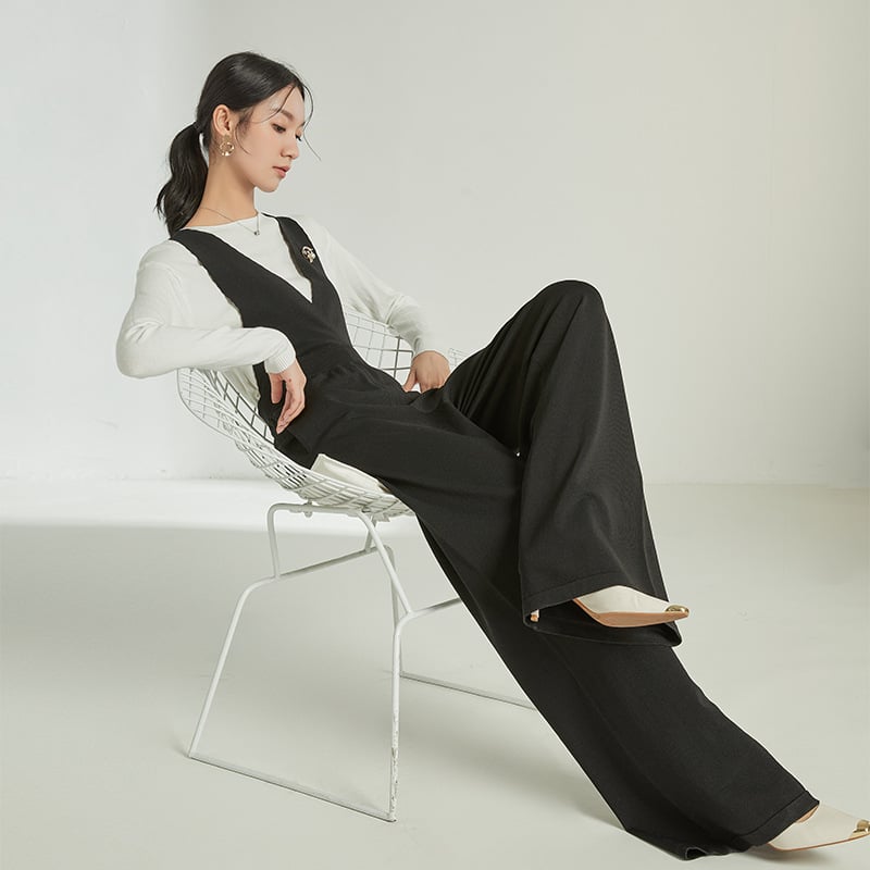 Sleeveless High Waist Casual Knit Jumpsuit for Autumn