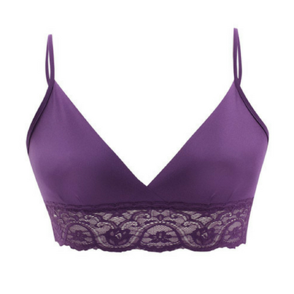 Women Wireless Soft Triangle Bralette Stretch Lace Bra
