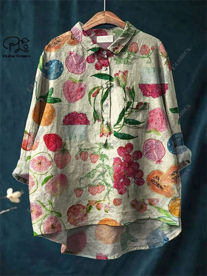 Women 3D Floral Open Tube Shirt Strapless Summer Top Printed
