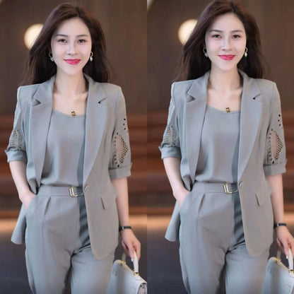 Women's Three-Piece Suit with Harem Pants