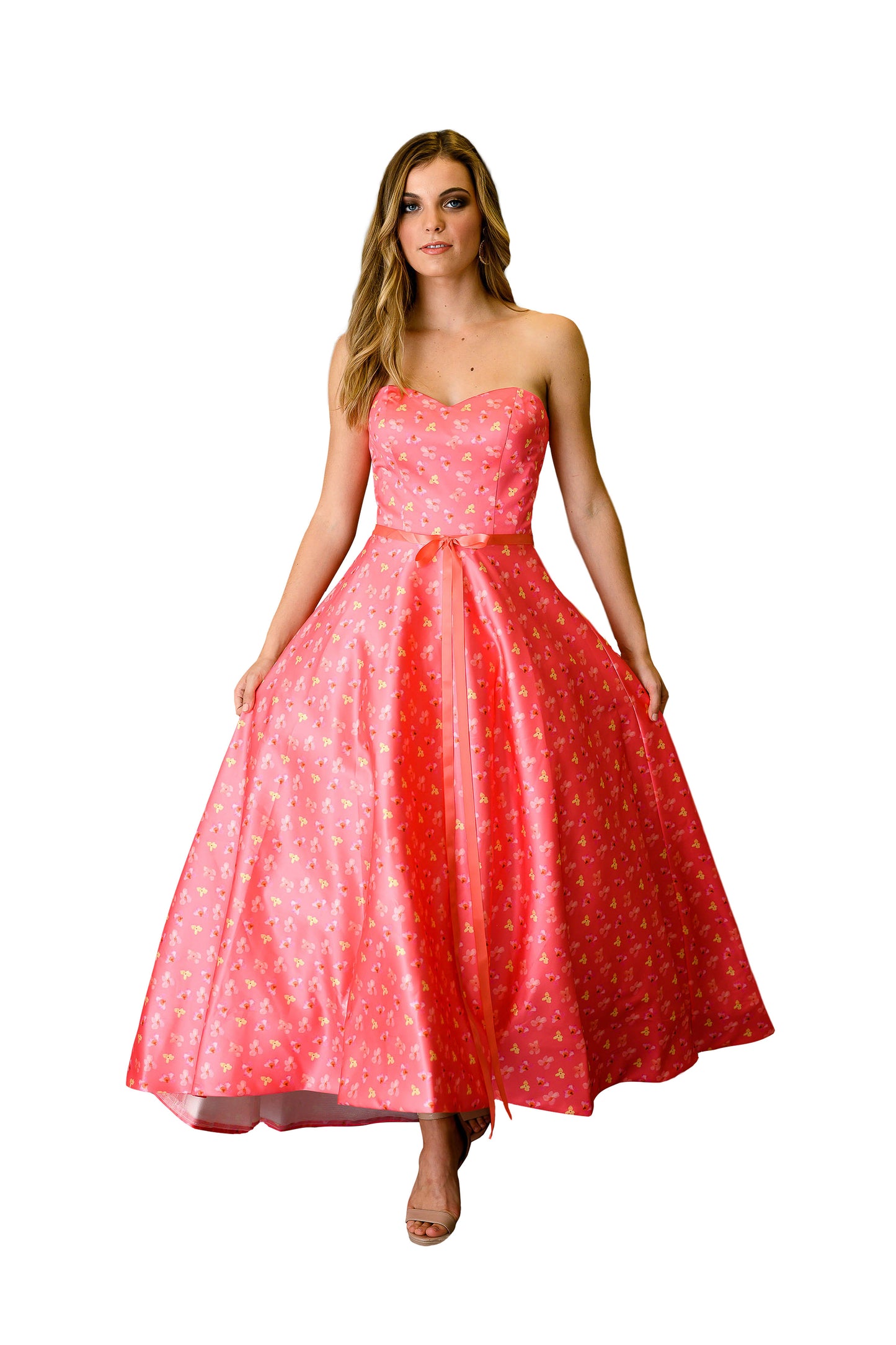 Off Shoulder Floral Formal Train Dress for Women Elegant