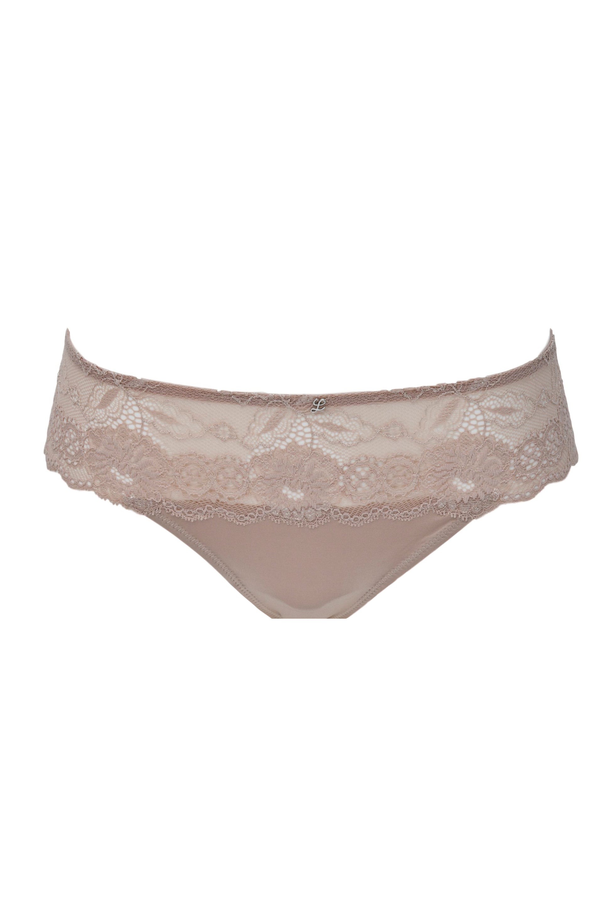 Women Seamless Microfiber Lace Trim Brief Underwear Panty