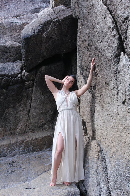 Lunar Tide Organic Cotton Goddess Maxi Dress Women