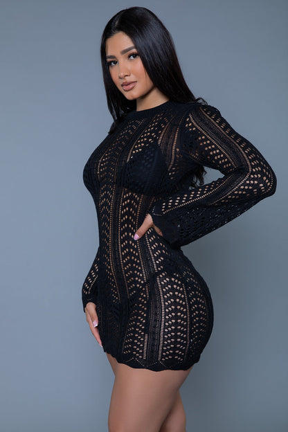 Kinsley Crochet Mini Dress Beach Cover Up for Women