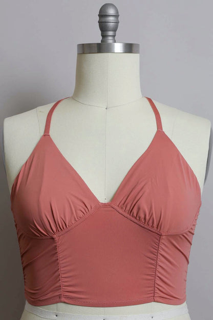 Plus Size Ruched Bralette Comfortable Support Bras for Women