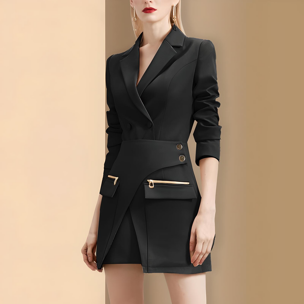 Women's Office Blazer Skirt Suit Set Elegant Two Piece Wear