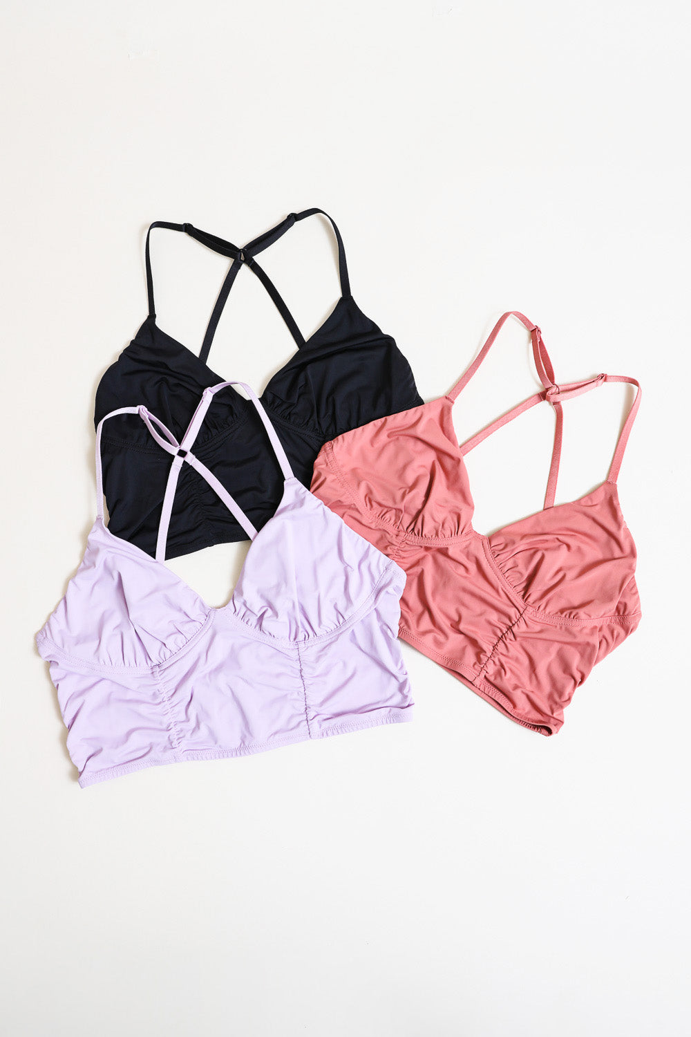 Plus Size Ruched Bralette Comfortable Support Bras for Women