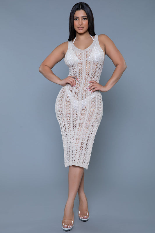 Delilah Crochet Midi Cover-Up Dress for Women Beach Style