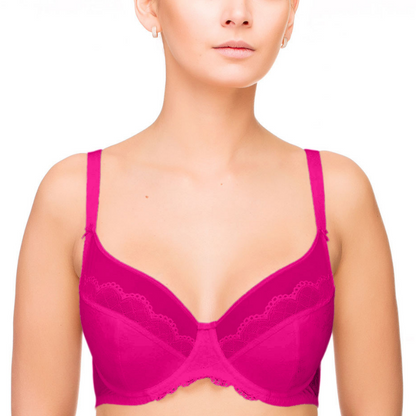 Women Full Figure Unlined Lace Underwire Support Bra