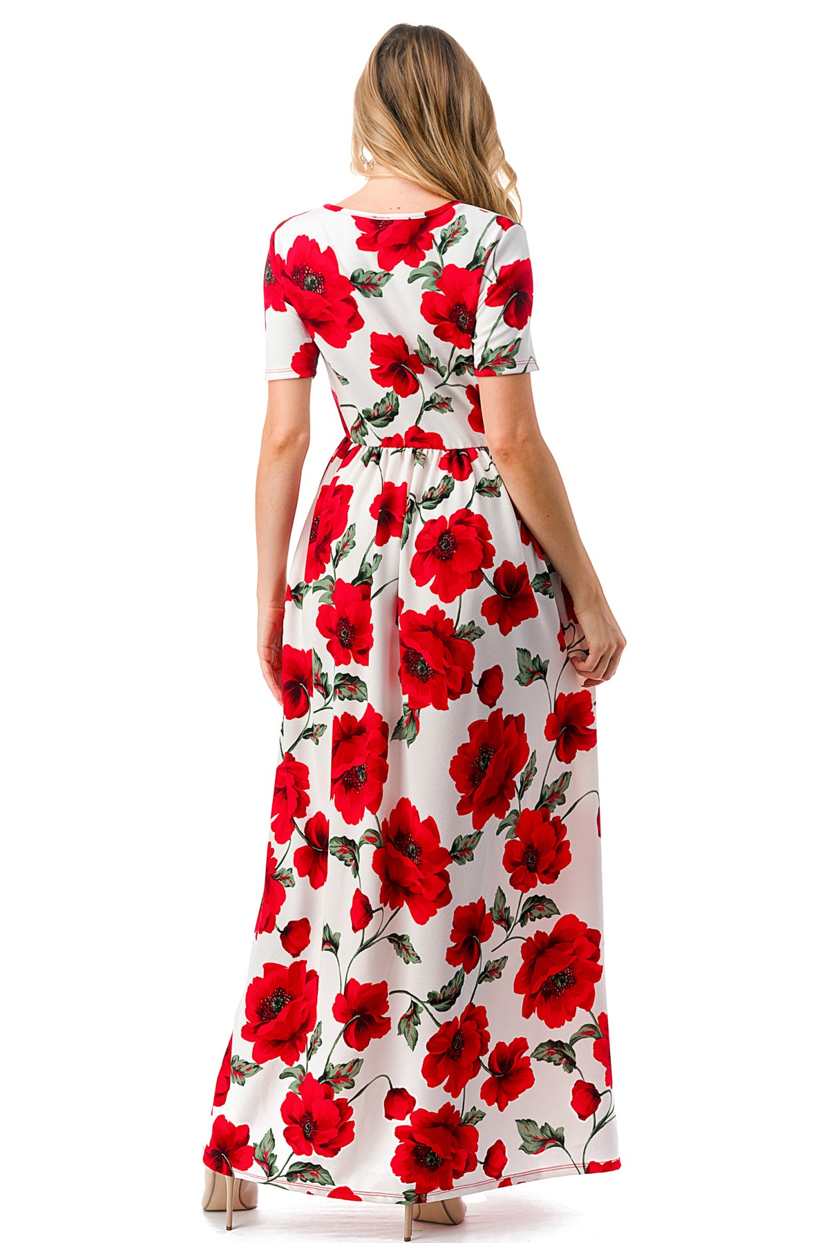 Women's Short Sleeve Maxi Dress with Pockets Casual Chic