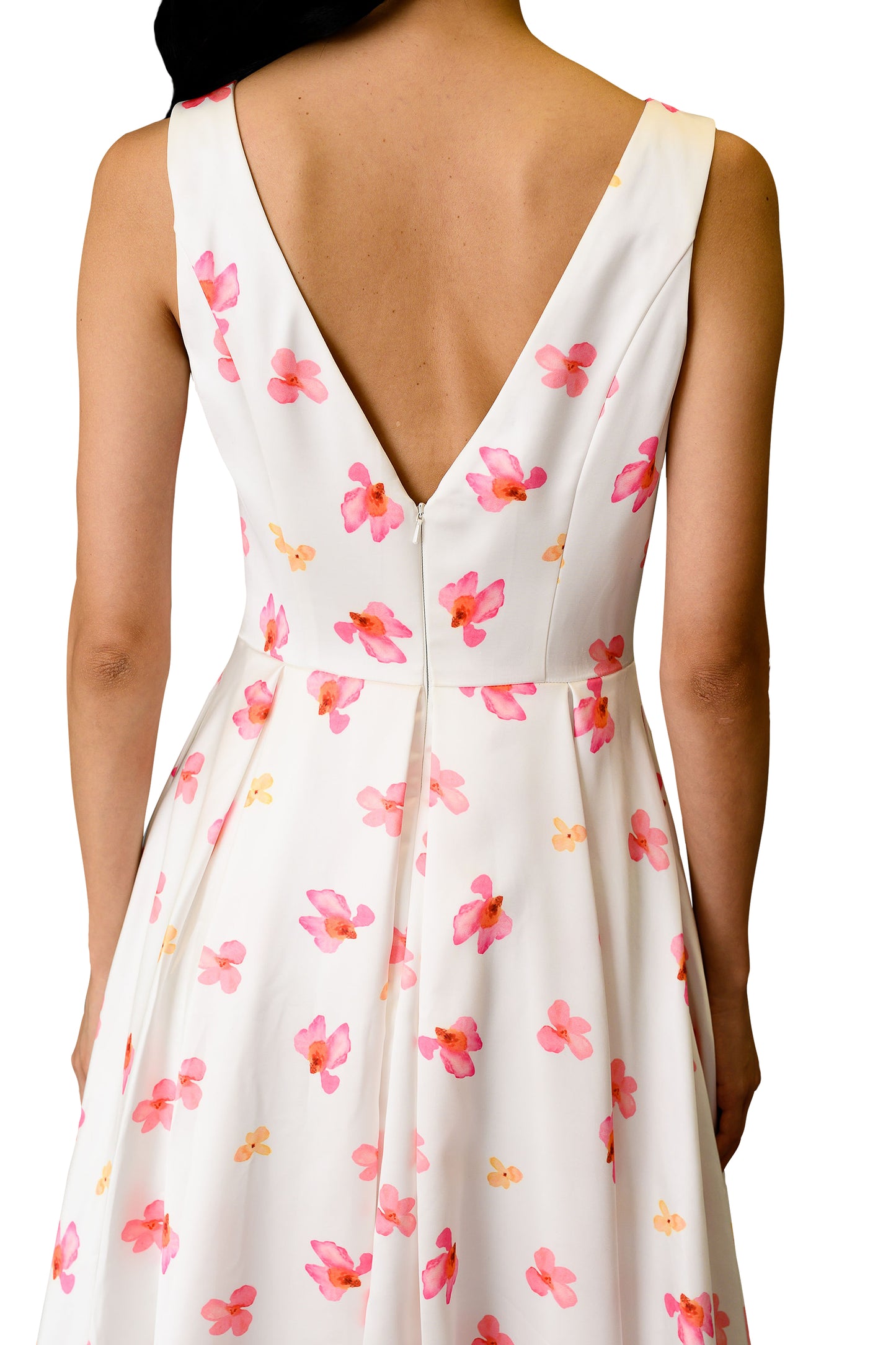 Women's Floral Formal Midi Dress for Wedding Party Elegant