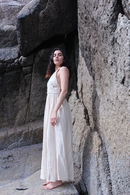 Lunar Tide Organic Cotton Goddess Maxi Dress Women