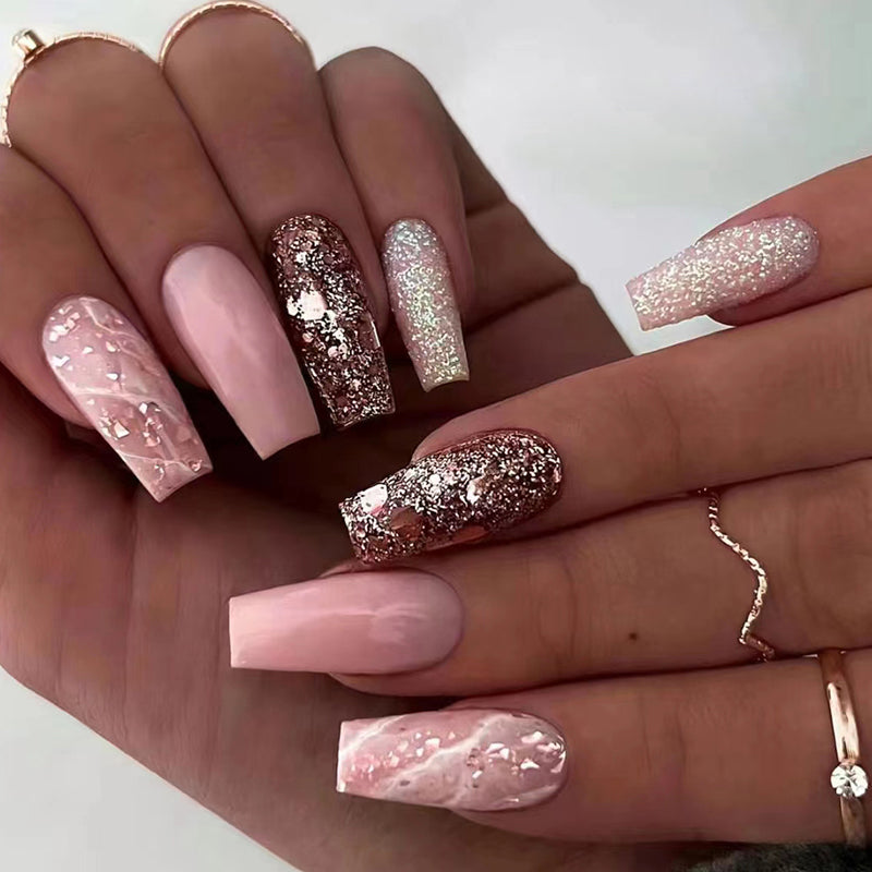 Reusable Press On Nails Kit with Glue & Gel Stickers