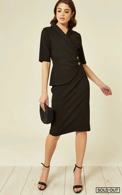 Women's Wrap Blazer Dress Elegant Office Dress