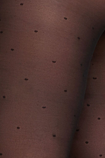 Recycled Polyamide Polka Dot Sheer Black Tights for Women