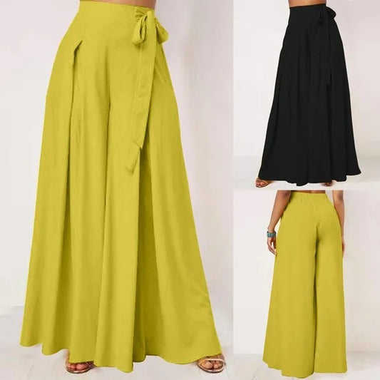 Women's High-Waisted Flared Wide-Leg Pants