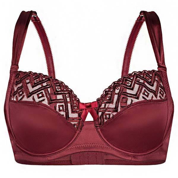 Sassa Bordeaux Semi-Sheer Full Figure Underwire Bra Stylings