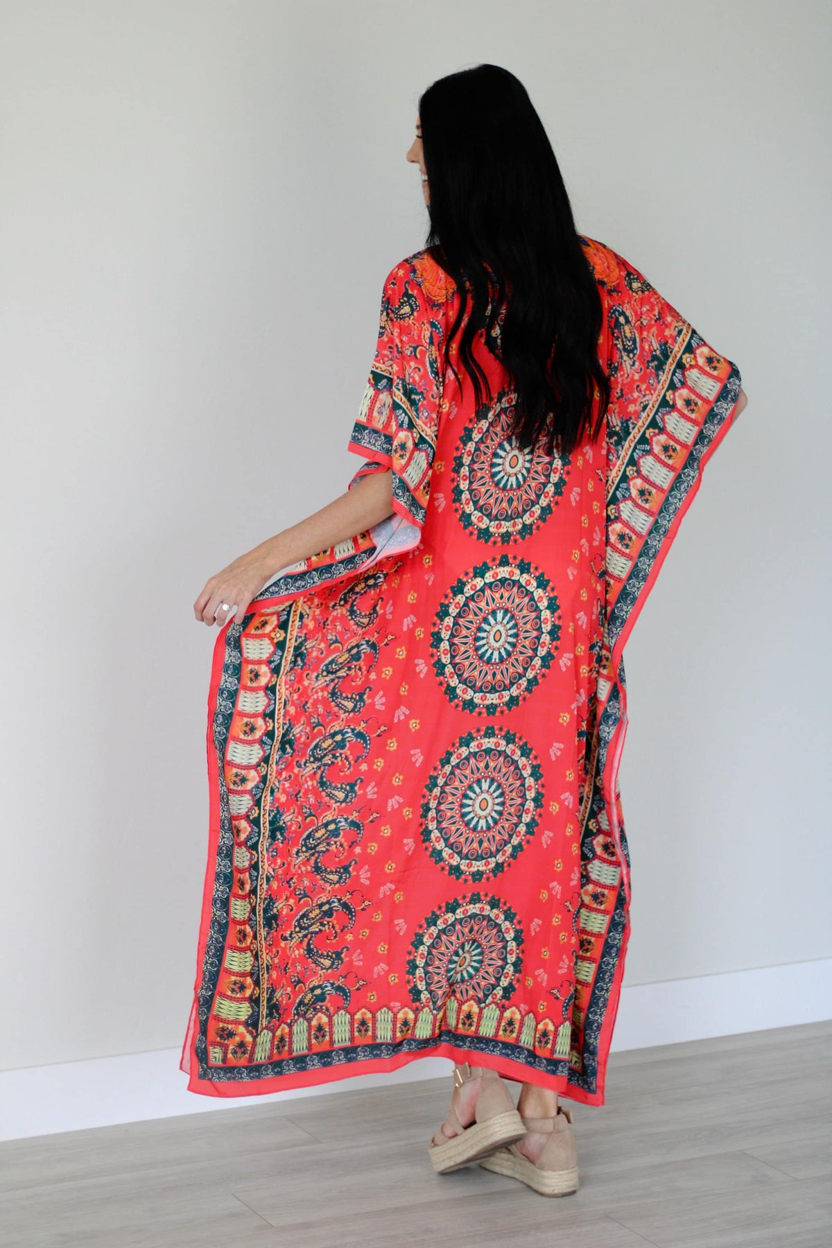 Women's Boho Kaftan Maxi Dress Plus Size Beach Cover Up