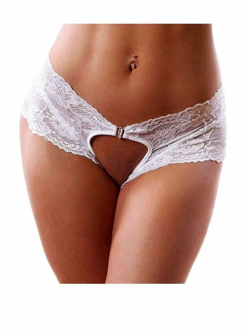 Women Sheer Cutout Lace Brief Underwear Stretch Panty Set
