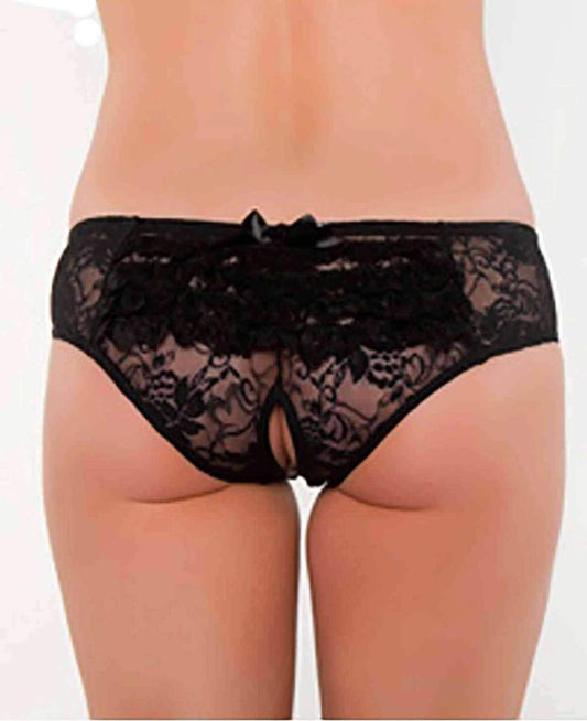 Naughty Open Back Crotchless Panty Comfortable Lace Lingerie