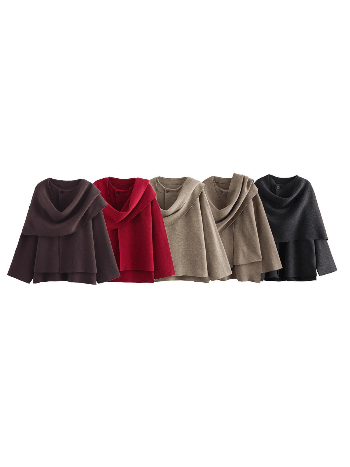 Asymmetric Scarf Knit Coat