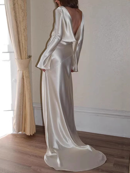 Backless Fishtail Maxi Dress