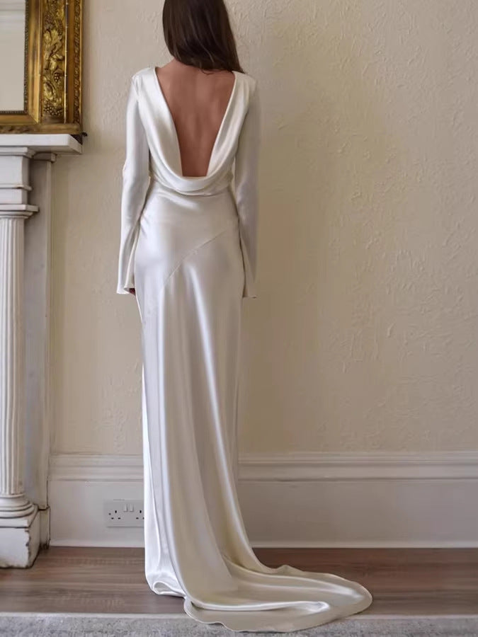 Backless Fishtail Maxi Dress