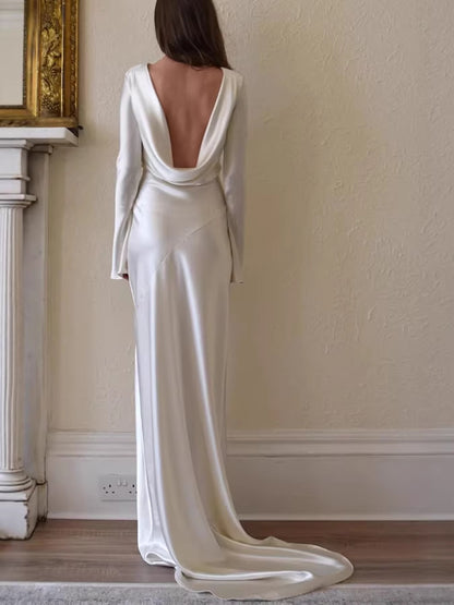 Backless Fishtail Maxi Dress
