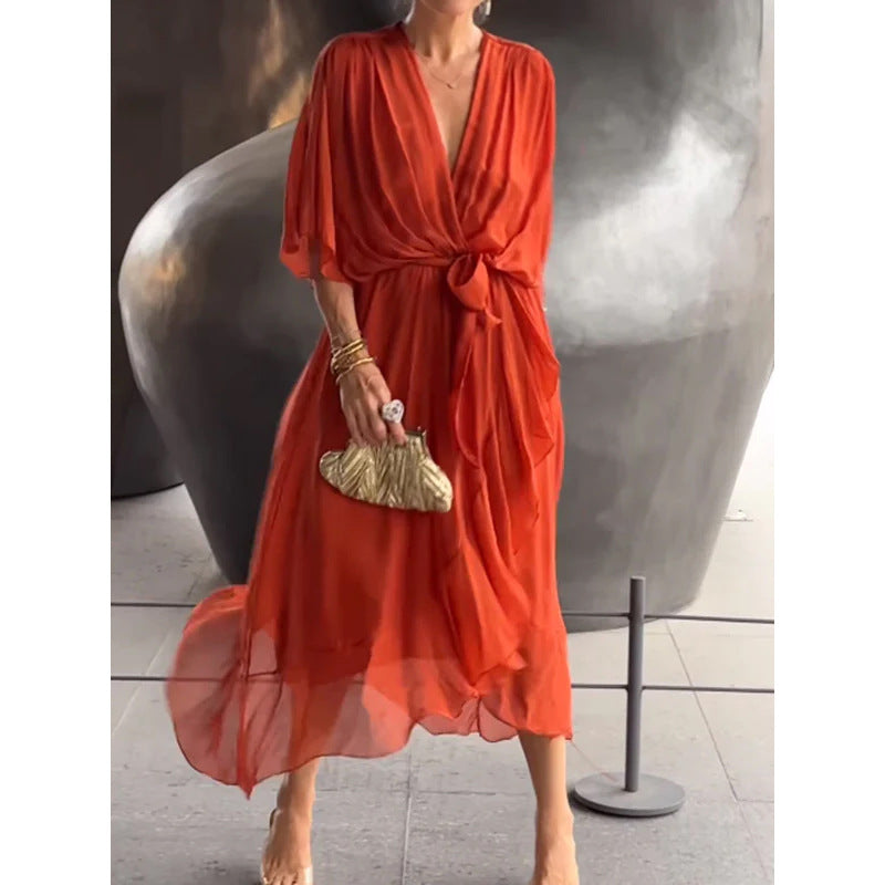 Batwing Sleeve Maxi Dress