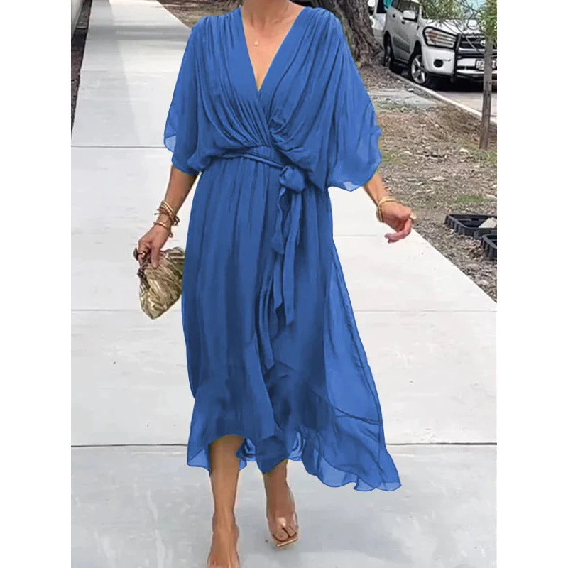 Batwing Sleeve Maxi Dress