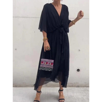 Batwing Sleeve Maxi Dress