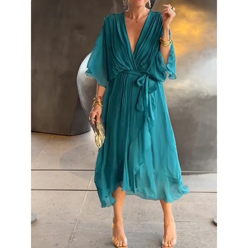 Batwing Sleeve Maxi Dress