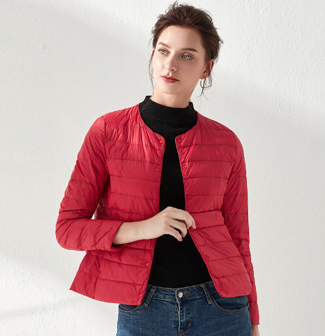 Button-Front Puffer Jacket