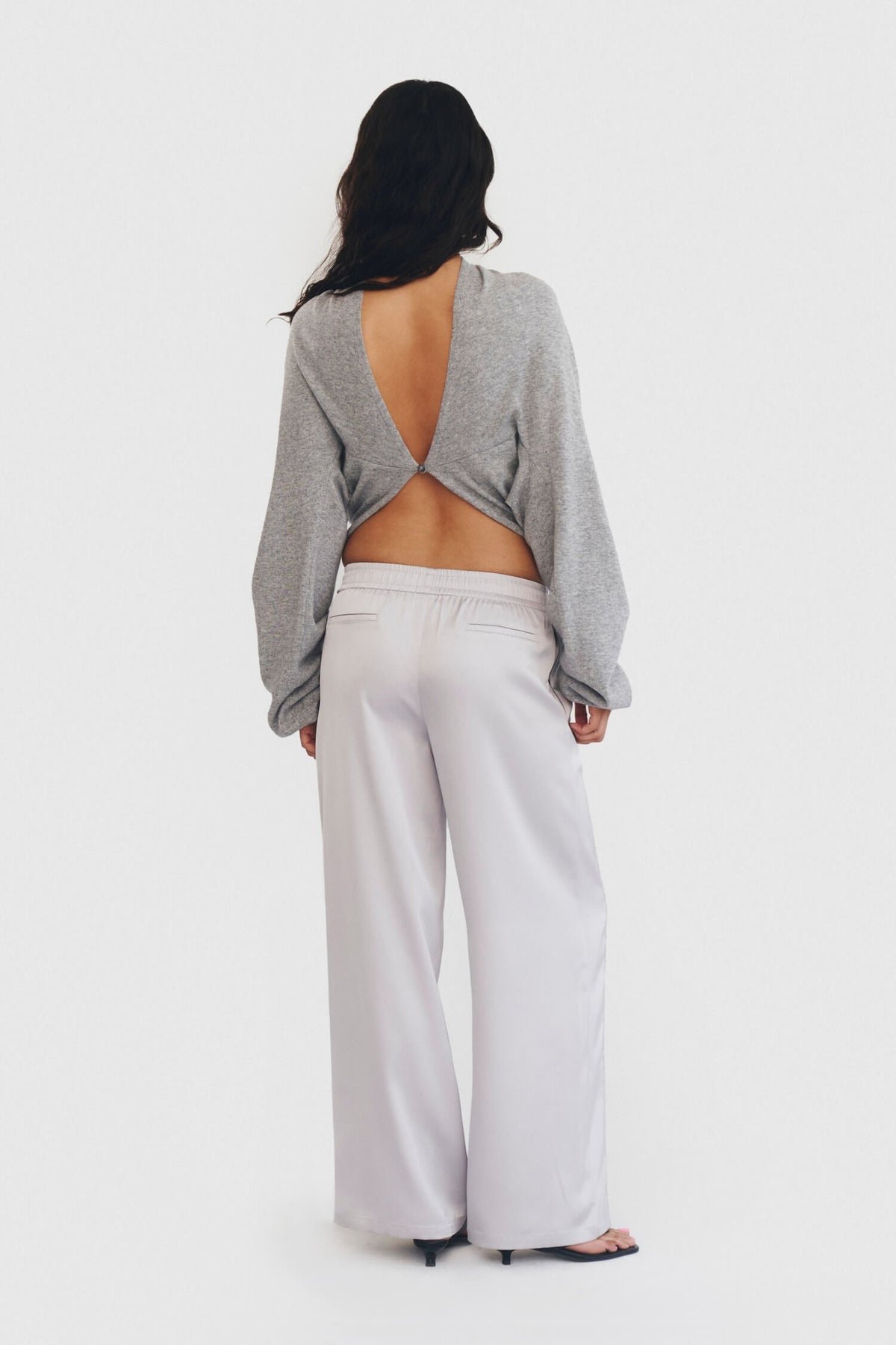 Cashmere Wool Multi-Way Bolero Top – Heather Grey