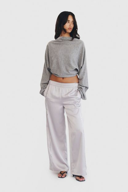 Cashmere Wool Multi-Way Bolero Top – Heather Grey