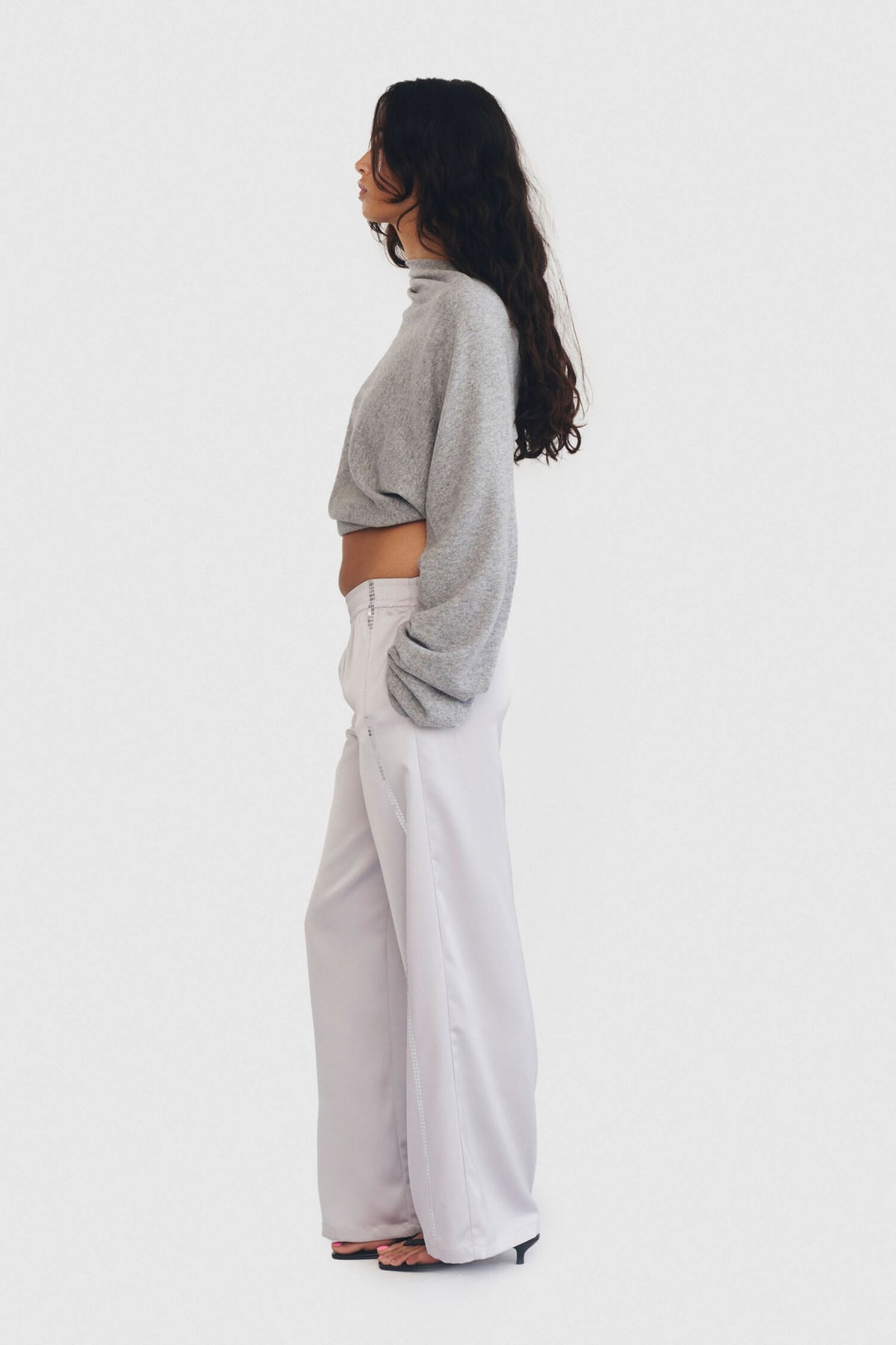 Cashmere Wool Multi-Way Bolero Top – Heather Grey