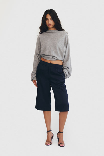 Cashmere Wool Multi-Way Bolero Top – Heather Grey