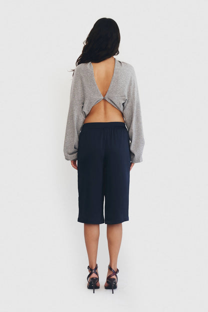 Cashmere Wool Multi-Way Bolero Top – Heather Grey