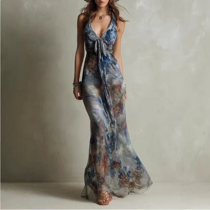 Floral Backless Midi Sundress