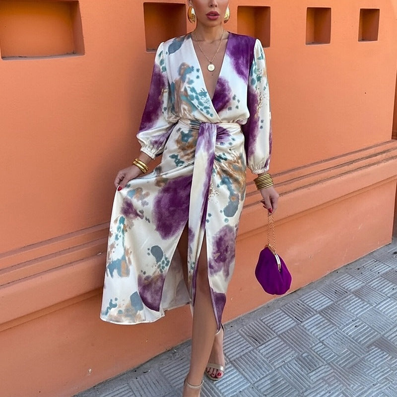 Floral V-Neck Midi Dress