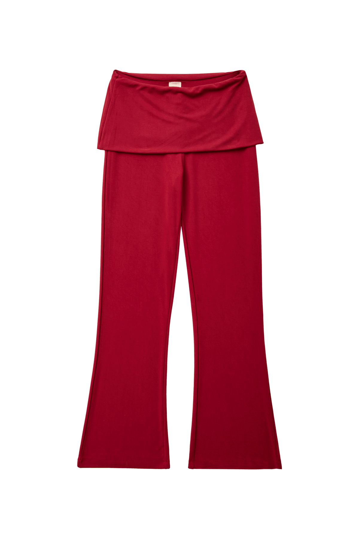 Foldover Waist Flare Knit Pants – Raspberry